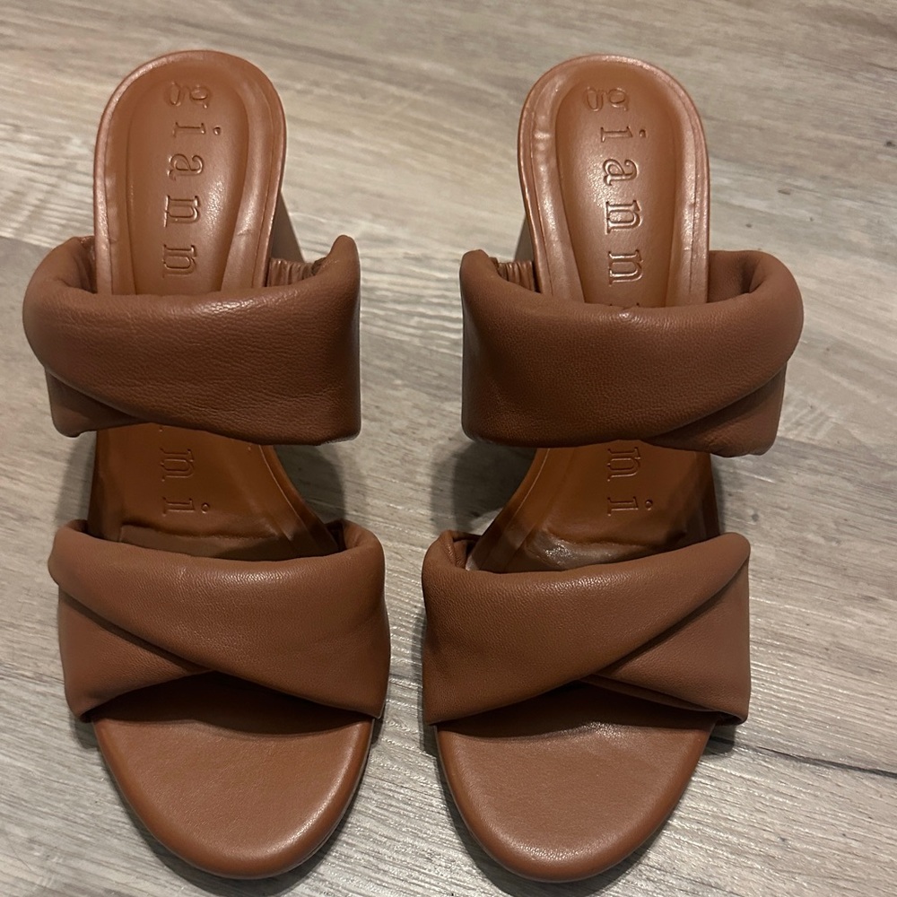 Gianni Bini Tan Twist Heeled Sandals